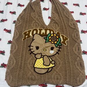 Brown Hello Kitty Holiday Sweater like tote